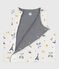 Cardigan senza maniche double face in cotone con stampa neonato MARSHMALLOW/ ADRIATIC