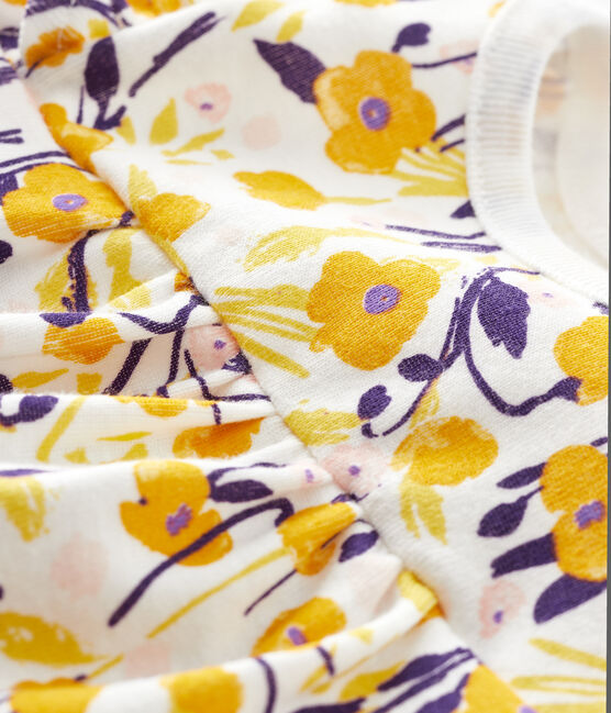 Blusa manica corta bebè femmina bianco MARSHMALLOW/bianco MULTICO