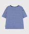 T-shirt LE BOXY in spugna di cotone rigata donna blu SURF/ AVALANCHE