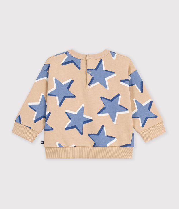 Felpa in cotone con stampa a cuori neonato beige/multicolore