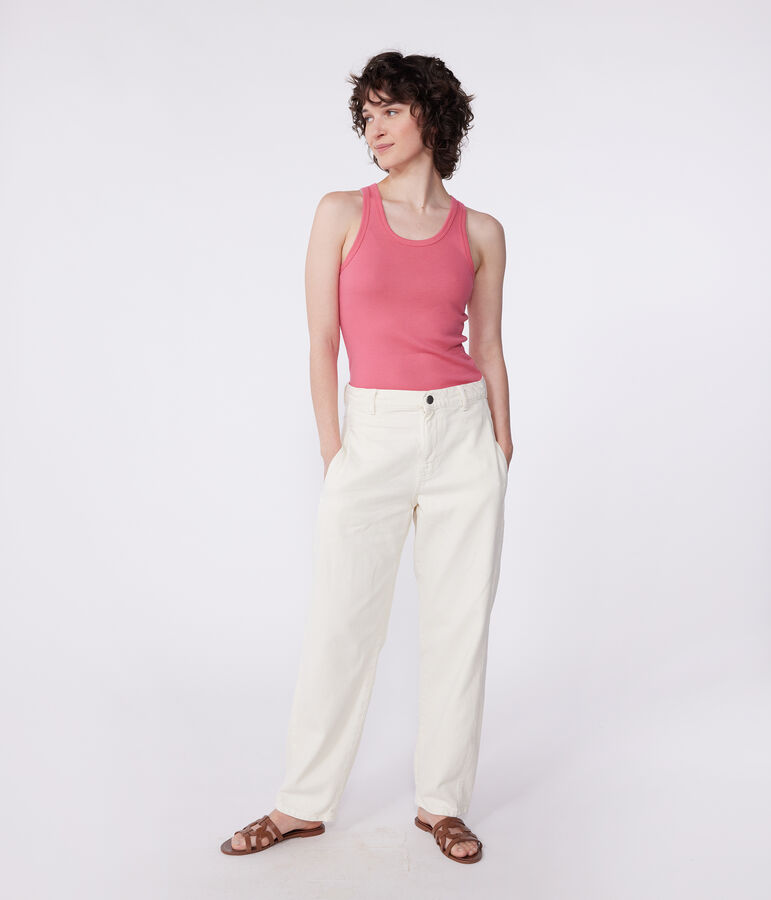 Canotta donna L'Iconique in cotone tinta unita rosa