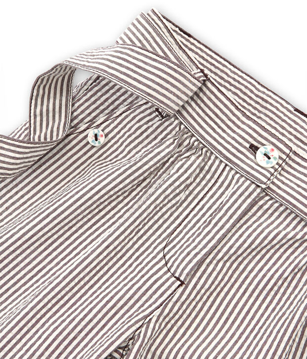 Short bambina marrone/bianco