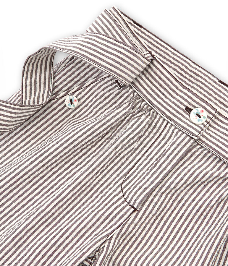 Short bambina marrone/bianco