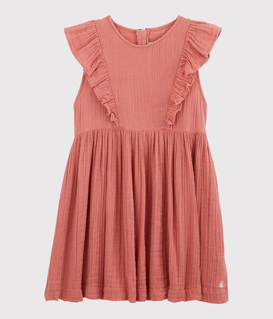 Abito in garza di cotone bio bambina rosa PAPAYE