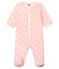 Tutina imbottita senza piedi bebé femmina in pile rosa MINOIS/bianco MARSHMALLOW