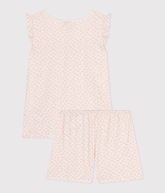 Pigiama short fantasia a fiori in cotone bambino MARSHMALLOW/ PANTY