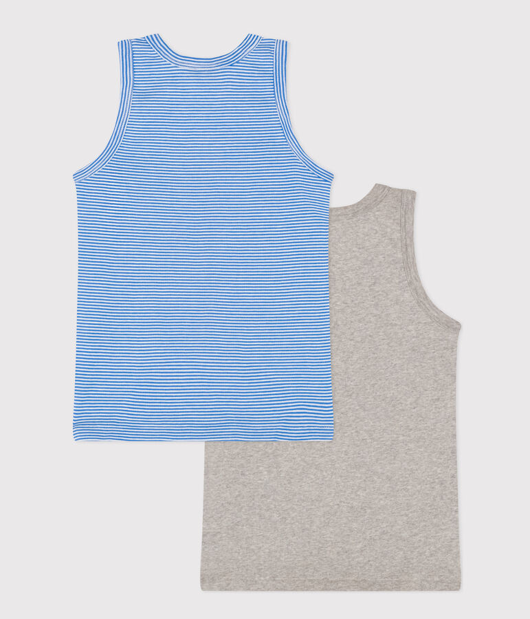 Confezione da 2 canottiere bambino essenziali in cotone multicolore