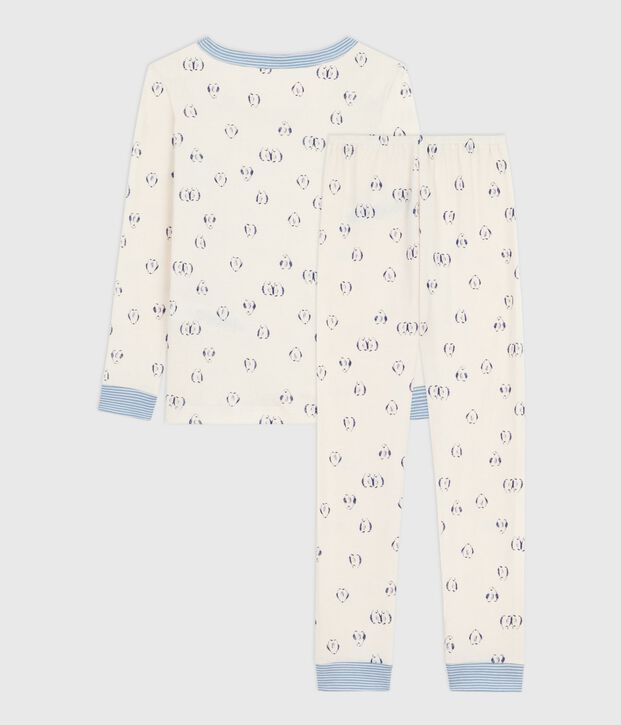 Pigiama per bambini in cotone stampato, molto aderente blu/blu