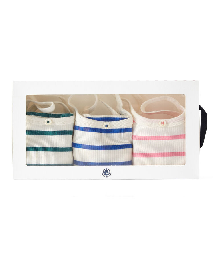 Questo lotto di 3 canotte bambina bianco .