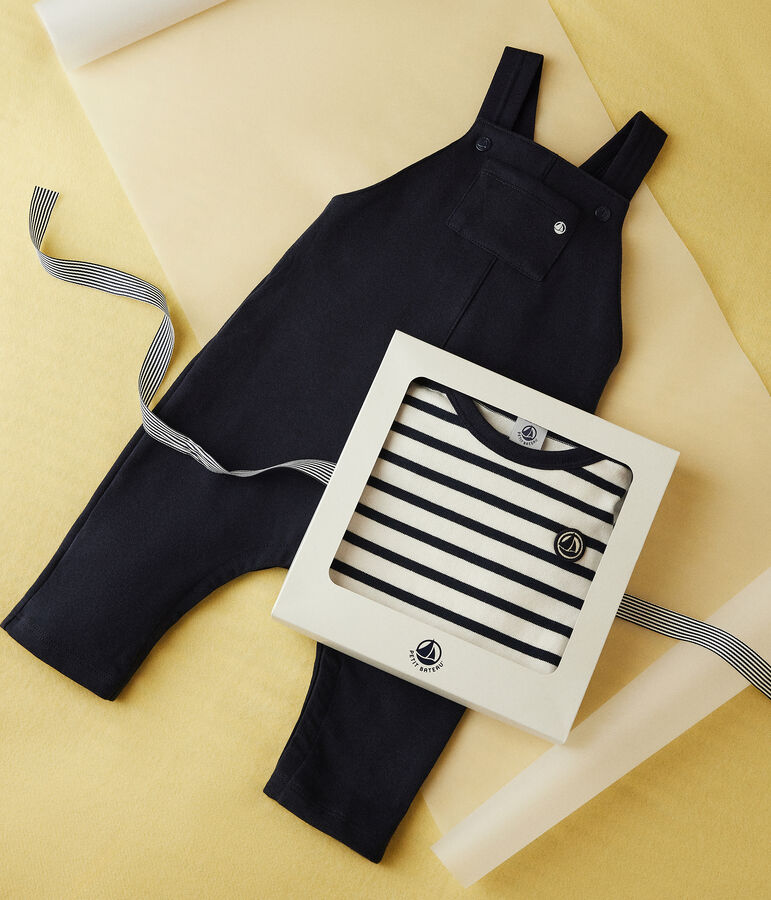 Completo salopette e marini&egrave;re in jersey spesso per beb&egrave; variante 1