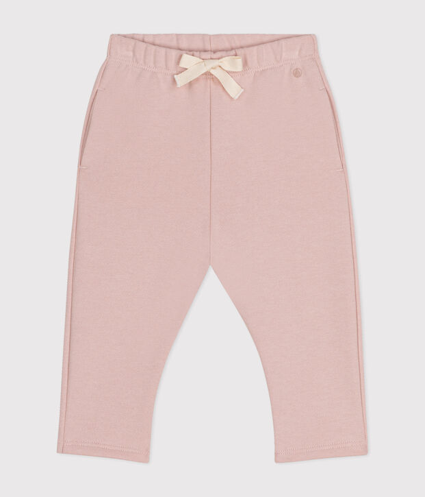 Pantaloni in tessuto felpato per beb&egrave; rosa