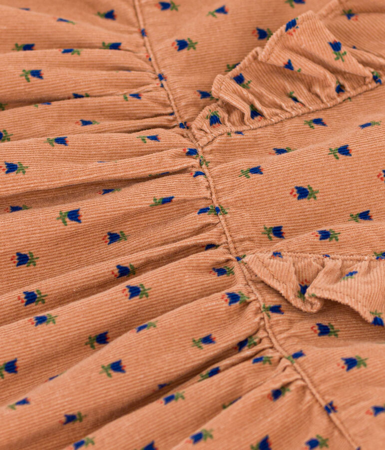 Abito a maniche lunghe in velluto a costine per beb&egrave; rosa/multicolore