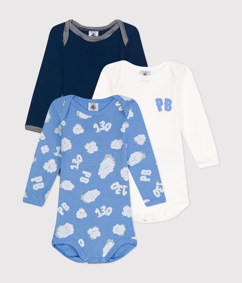 Confezione da 3 body beb&egrave; a maniche lunghe in cotone multicolore