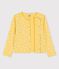 Cardigan stampa in cotone bambina giallo ORGE/bianco MARSHMALLOW