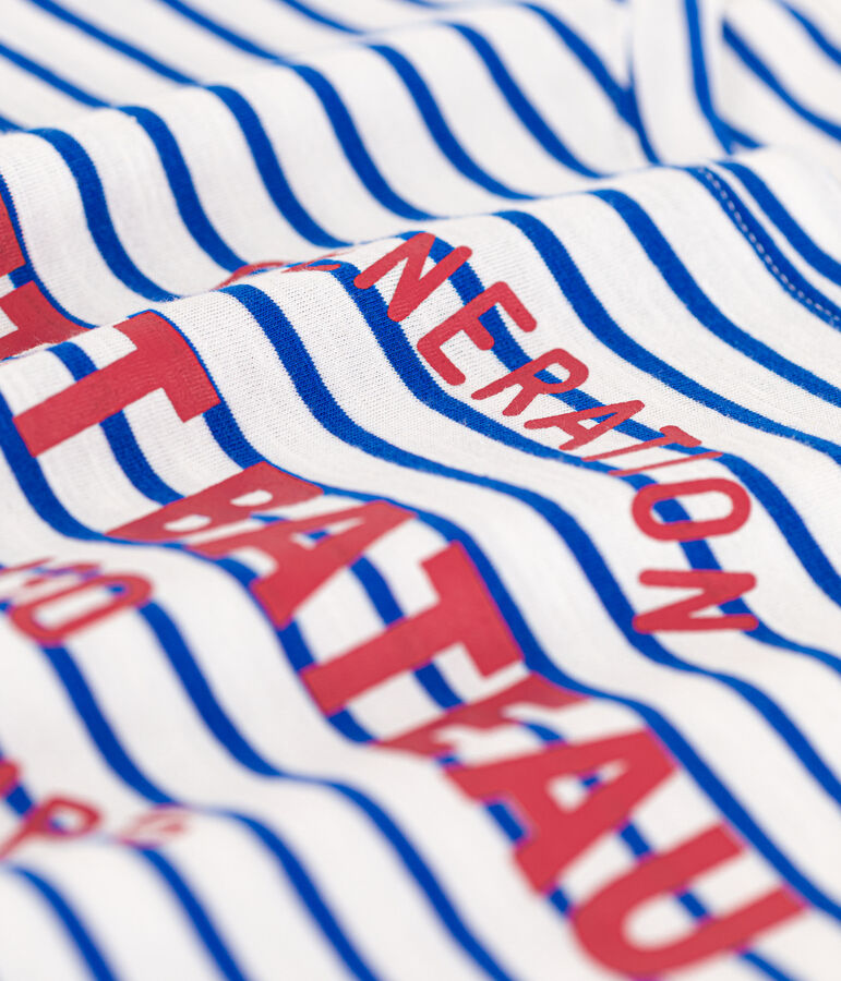 T-shirt LA REGULAR girocollo in cotone donna bianco/blu