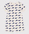 Tutina corta con balene blu in cotone bebè beige MONTELIMAR/blu MEDIEVAL