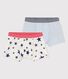 Confezione da 2 boxer bambino fantasia stellata in cotone