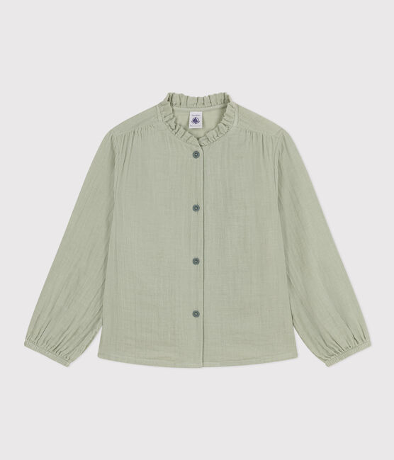 Blusa in garza di cotone bambina verde HERBIER