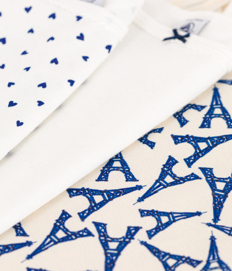 Confezione da 3 canottiere con spalline bambina in cotone motivo Parigi variante 1