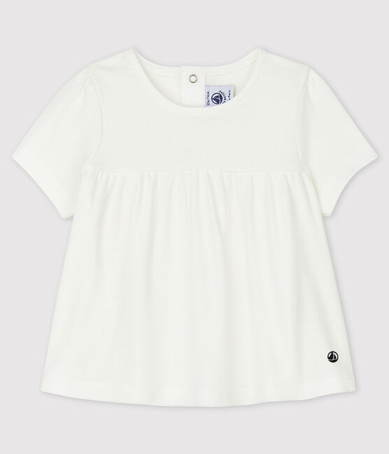 Blusa in cotone bebè bianco MARSHMALLOW