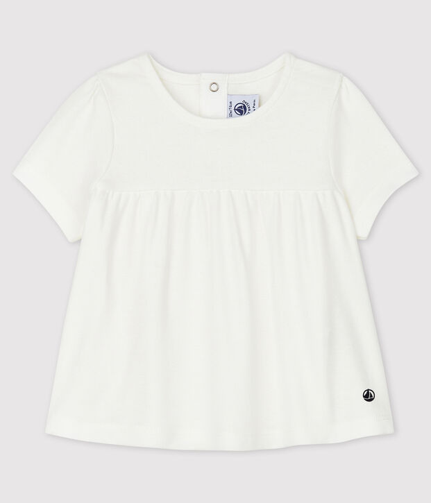 Blusa in cotone beb&egrave; bianco