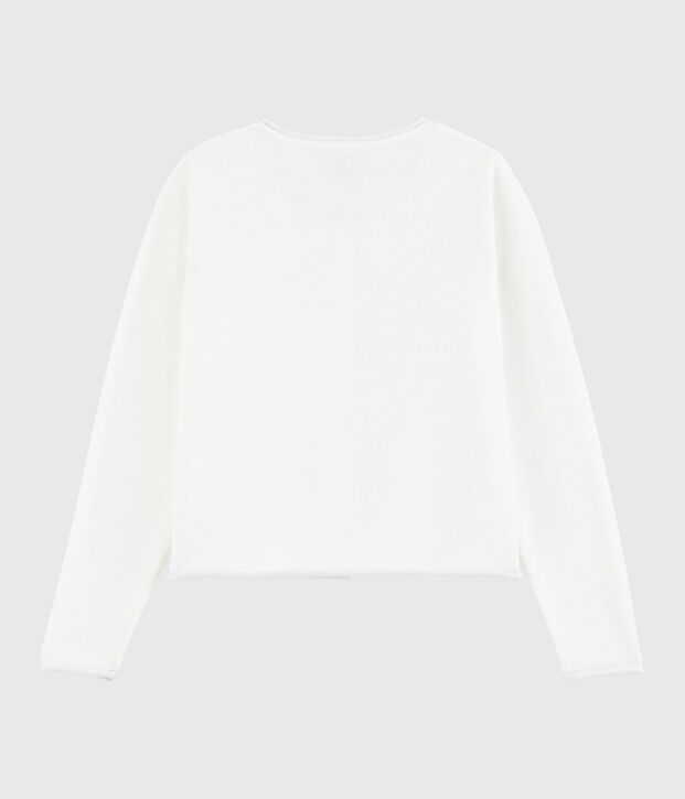 Cardigan tricot in cotone bambina bianco