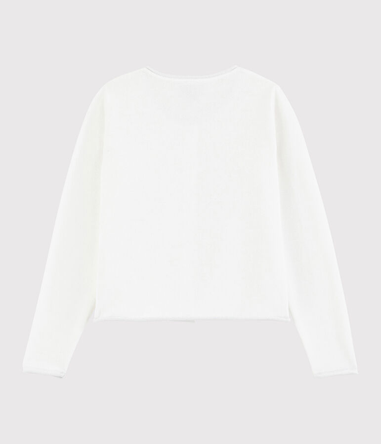 Cardigan tricot in cotone bambina bianco