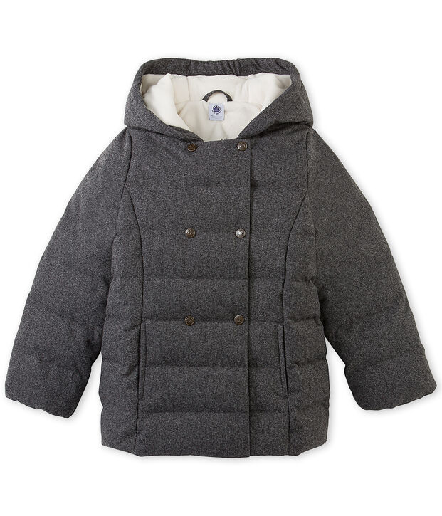 Piumino bambina in flanella resistente all'acqua grigio