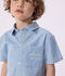 Camicia a maniche corte in cotone bambino blu