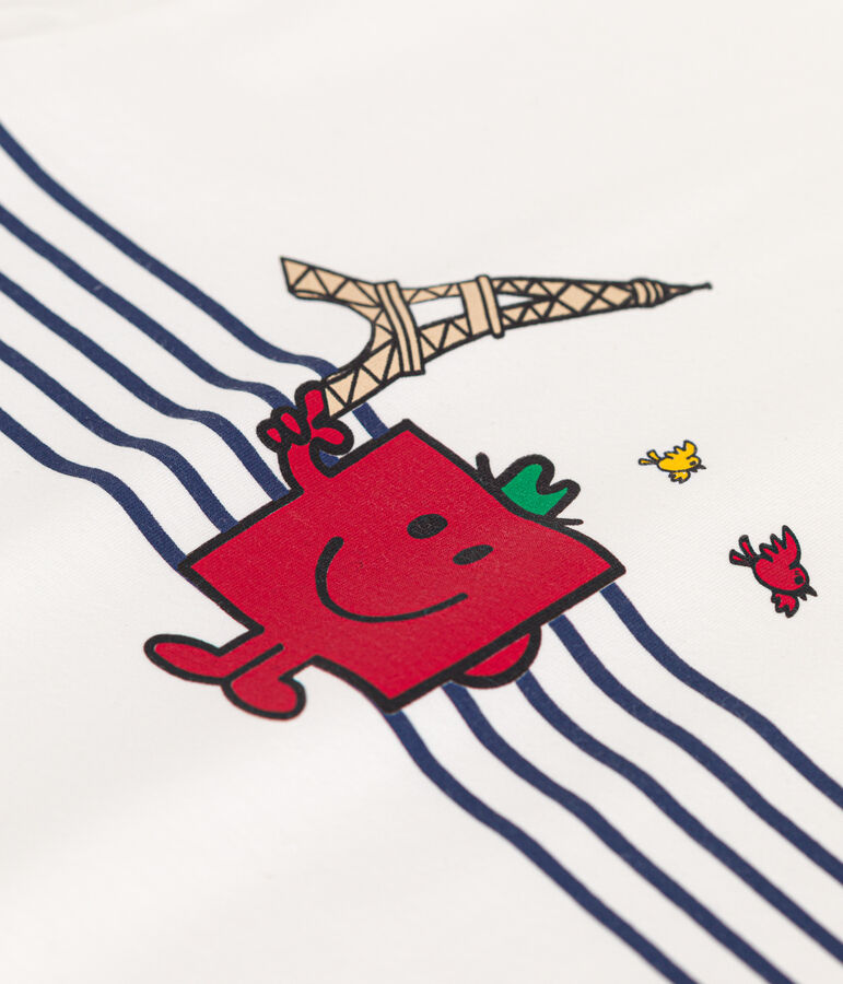 T-shirt Monsieur Madame in cotone bambino bianco