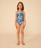 Costume da bagno intero con stampa bambina blu BEACH/ MULTICO