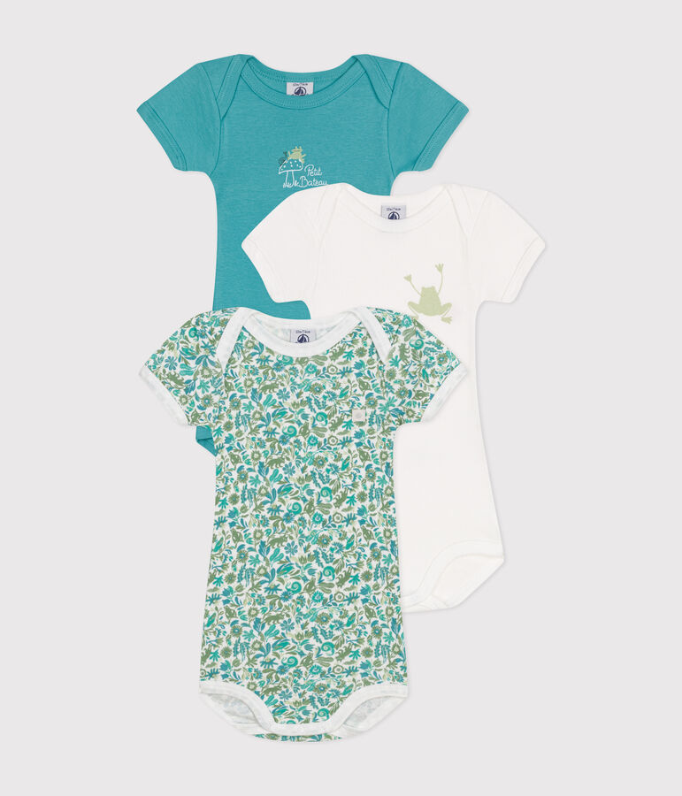 Confezione da 3 body beb&egrave; a maniche corte in cotone multicolore