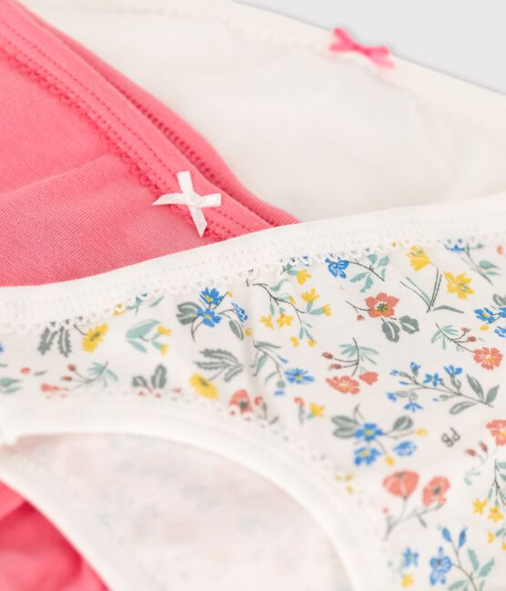 Confezione da 3 slip bambina a fiori in cotone variante 1