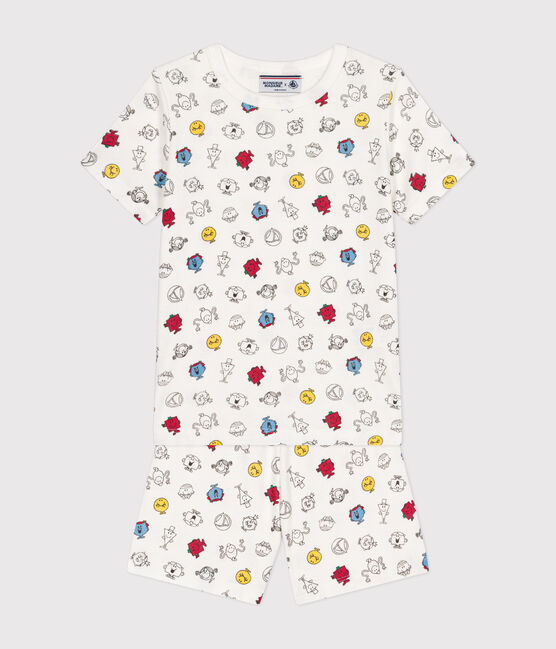 Pigiama corto Monsieur Madame in cotone bambino bianco MARSHMALLOW/bianco MULTICO