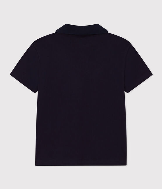 Polo manica corta in cotone bambino blu SMOKING