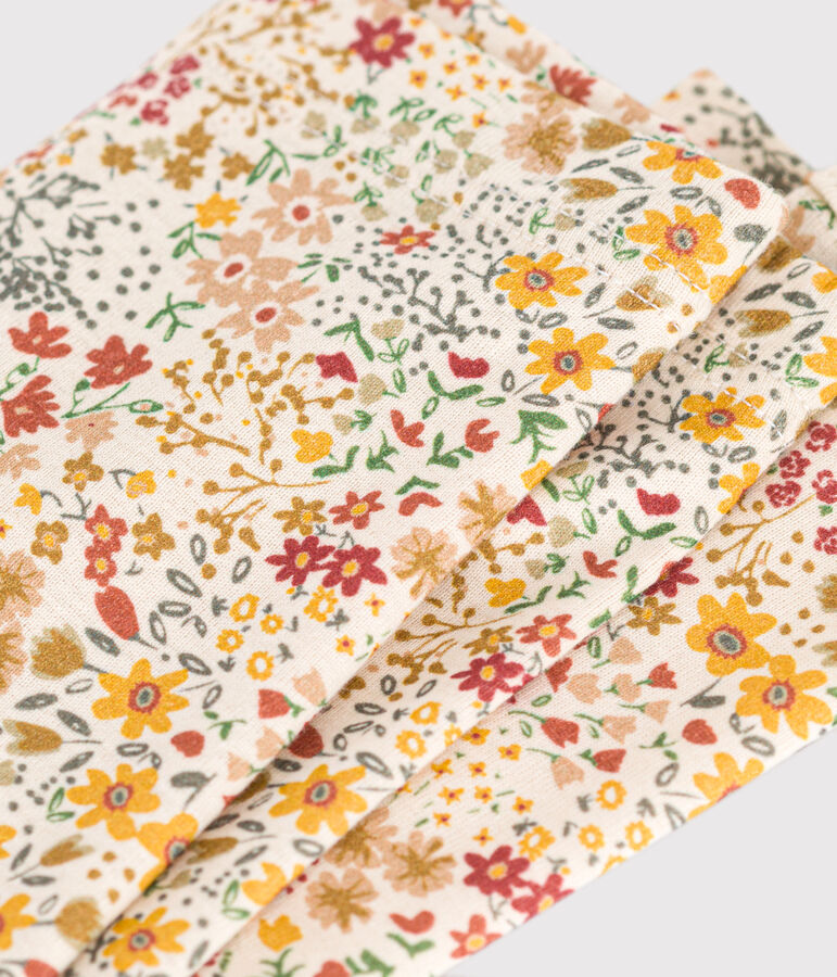 Leggings in cotone neonato ecru/multicolore