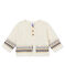 Cardigan tricot jacquard per bebé maschio bianco MARSHMALLOW