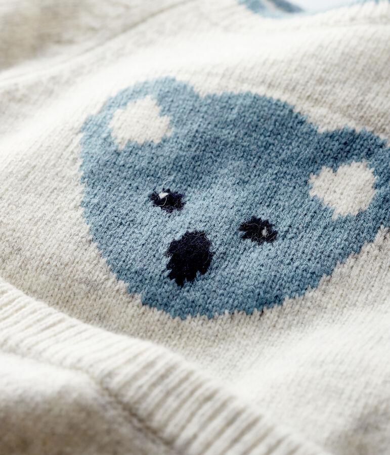 Completo 2 pezzi jacquard neonato in maglia grigio BELUGA CHINE