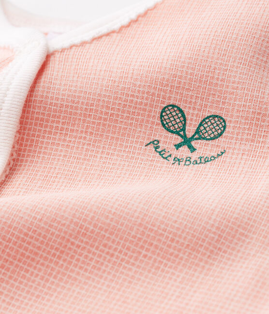 Tutina pigiama bambina a costine rosa ROSAKO/bianco MARSHMALLOW