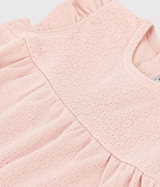 Blousa bebè senza manica in maglia traforata rosa SALINE