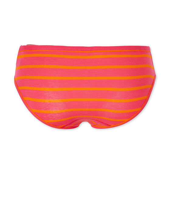 Culotte donna rigata in costina originale 1x1 rosa GEISHA/arancione FEU