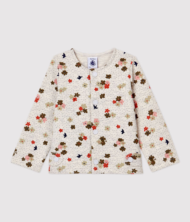 Cardigan in cotone beb&egrave;. beige/multicolore