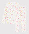 Pigiama fantasia frutta estiva bambina in cotone biologico bianco MARSHMALLOW/bianco MULTICO