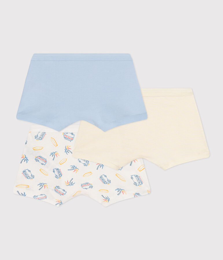 Set di 3 boxer in cotone con furgoni stampati in vita bambino multicolore