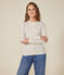 T-shirt a maniche lunghe con collo alla tunisina a effetto coste in tinta unita donna beige MONTELIMAR CHINE