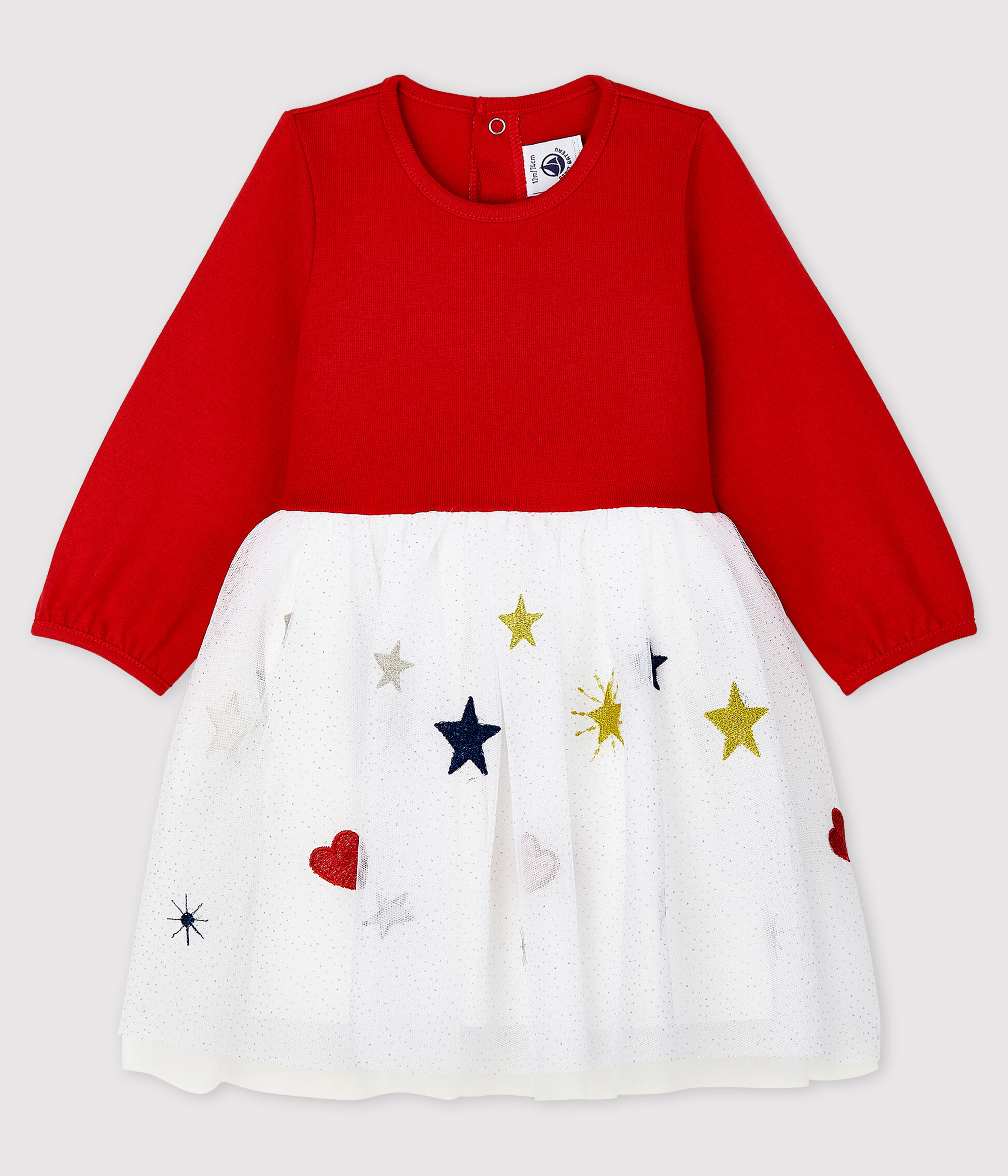 Abito a maniche lunghe da neonata TERKUIT MULTICO Petit Bateau