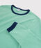 Pigiama millerighe unisex a costine verde PRADO/bianco MARSHMALLOW