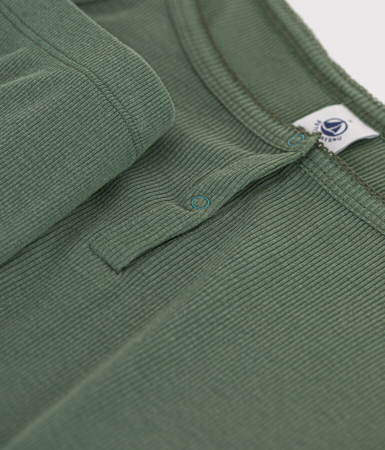 Pigiama shorts e canotta a tinta unita in cotone e lyocell donna verde