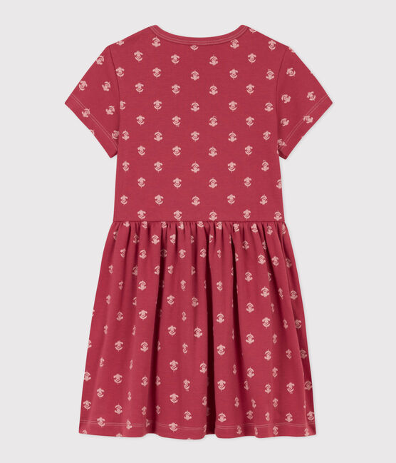 Abito bambina in cotone stampato rosa PAPI/beige AVALANCHE