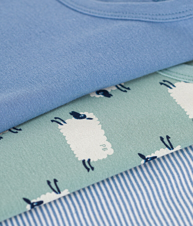 Set di 3 T-shirt a maniche corte in cotone a pecorelle bambino multicolore